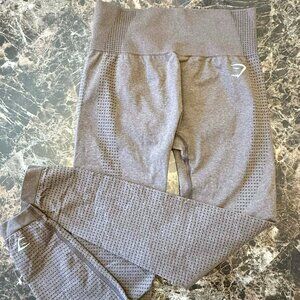 GYMSHARK BROWN performance leggings, athleisure wear W155